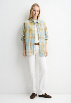 Рубашка в клетку голубой