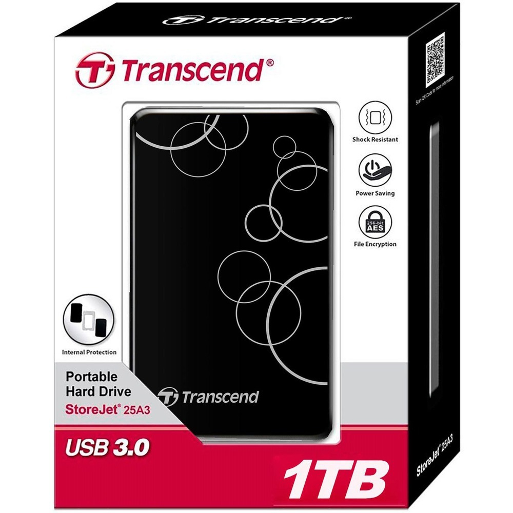 Внешний жесткий диск 1Tb Transcend StoreJet 25A3 (TS1TSJ25A3K)
