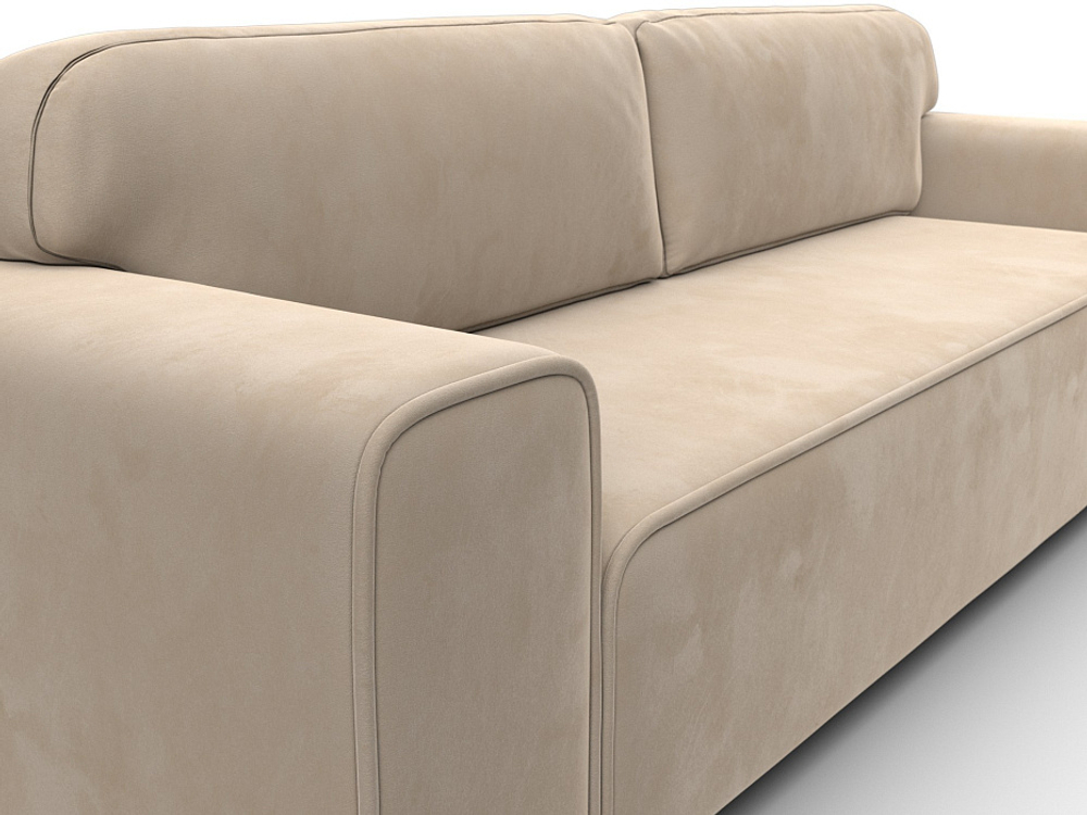 Диван прямой Лига-029, ВЕЛЮР Бежевый