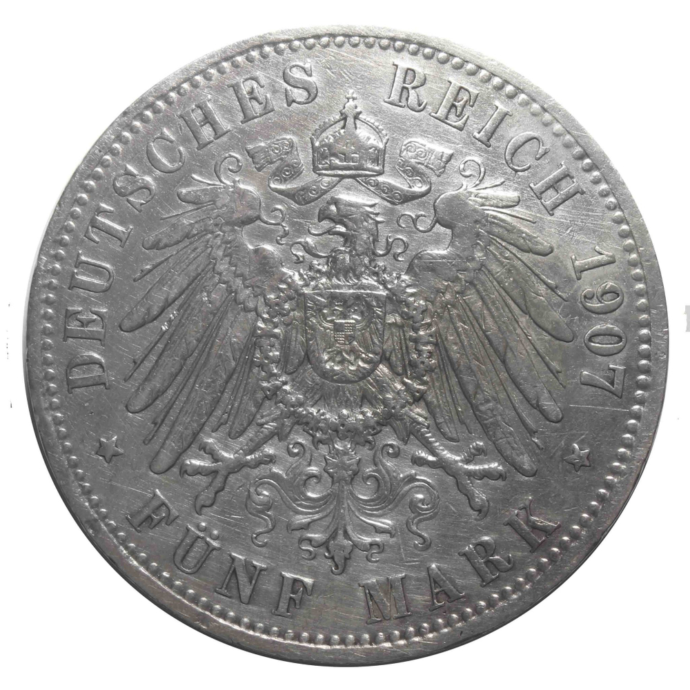 5 марок 1907 год (A) Германия-Пруссия VF-XF