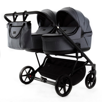 Детская универсальная коляска Adamex LEO DUO (2в1) DUO-TK60 - Серый