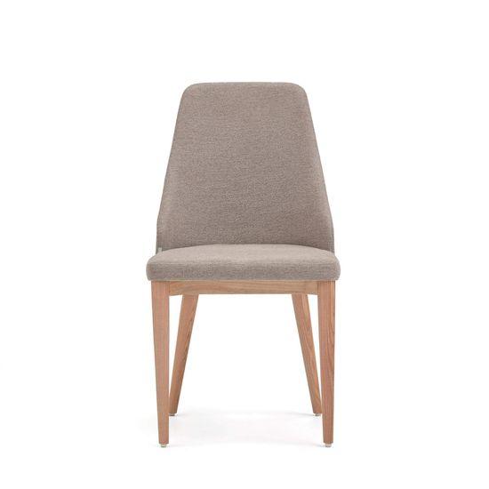 Rosie Стул из коричневой синели с ножками из массива ясеня