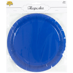 Тарелки бумажные в синем цвете, 17 см/ 23 см, 6 шт