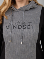 Костюм с брюками КБ-016П/черносерый-надпись