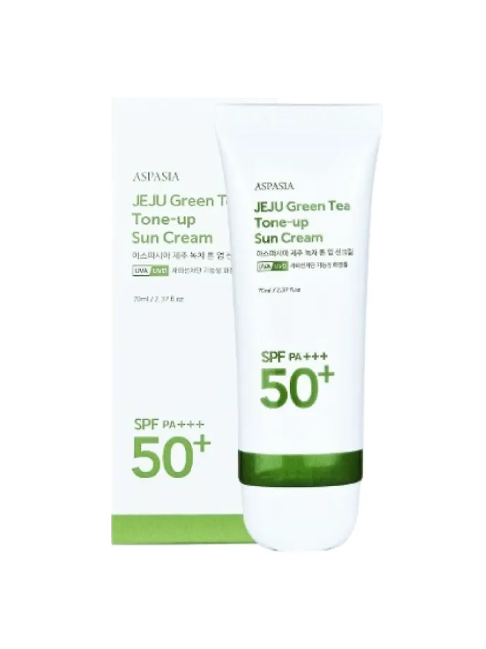Aspasia Tone-Up Sun Cream Jeju Green Tea Крем солнцезащитный с тонизирующим эффектом Зеленый чай, 70 мл
