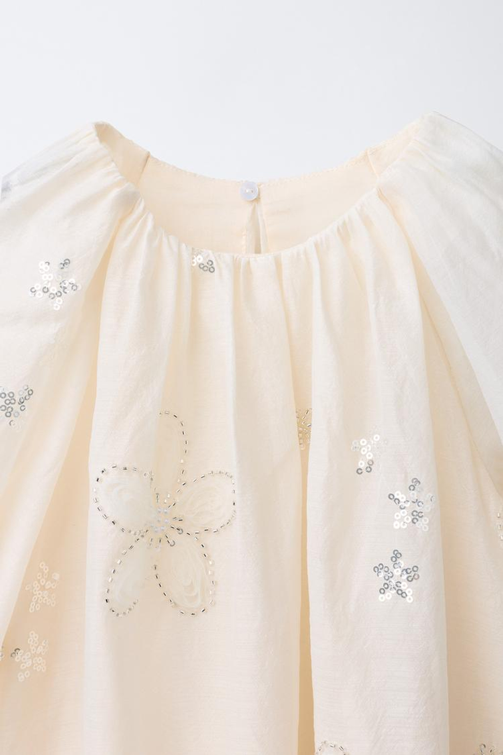 ZARA ПЛАТЬЕ С ЦВЕТОЧНЫМ УЗОРОМ, ЭКРЮ