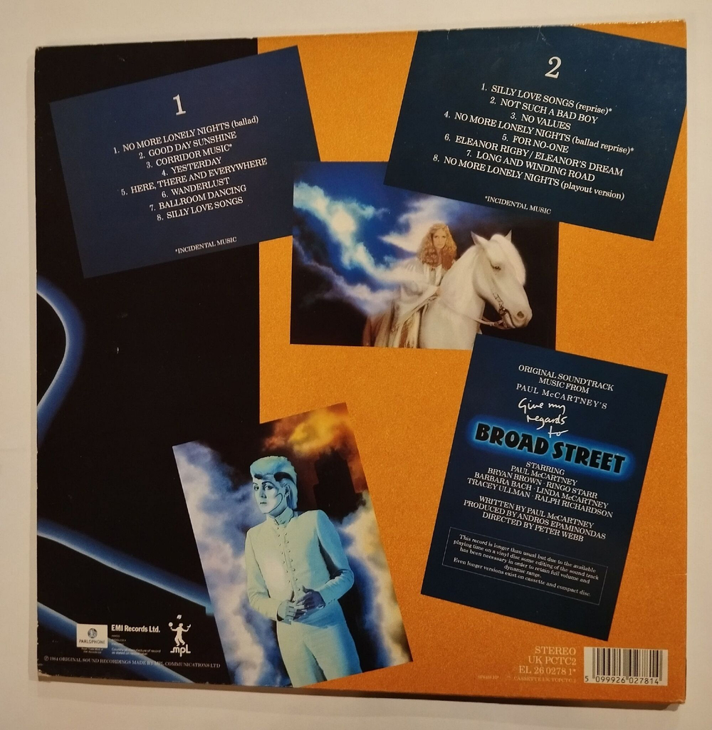 Винтажная виниловая пластинка LP Paul McCartney Give My Regards To Broad Street (UK 1984)