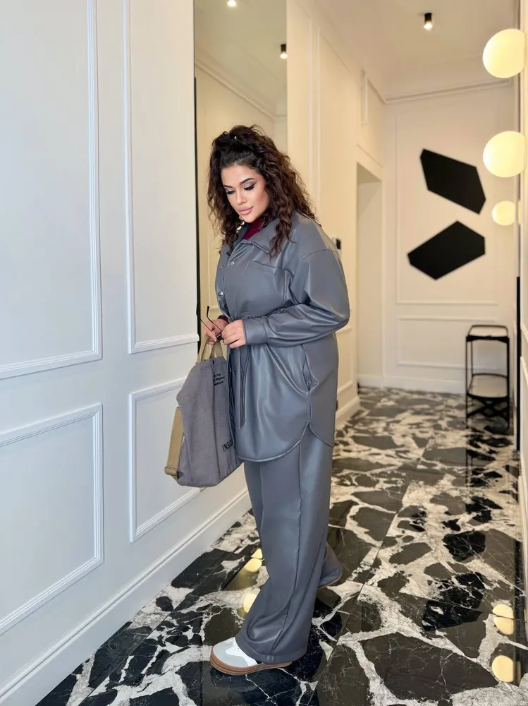 Костюм кожаный УК-1130-2 Фабрика Моды