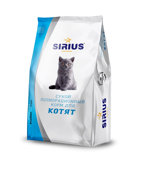 Сухой корм Sirius Kitten для котят, 1.5 кг
