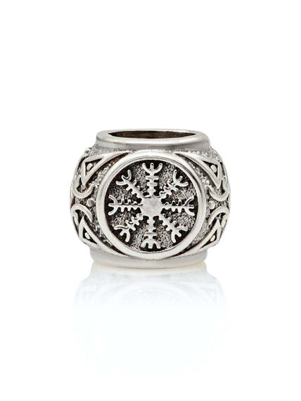 Купите шарм Агисхьяльм из серебра 925 пробы с доставкой, фото на белом фоне анфас