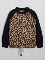 Костюм для девочки с юбкой леопардовый