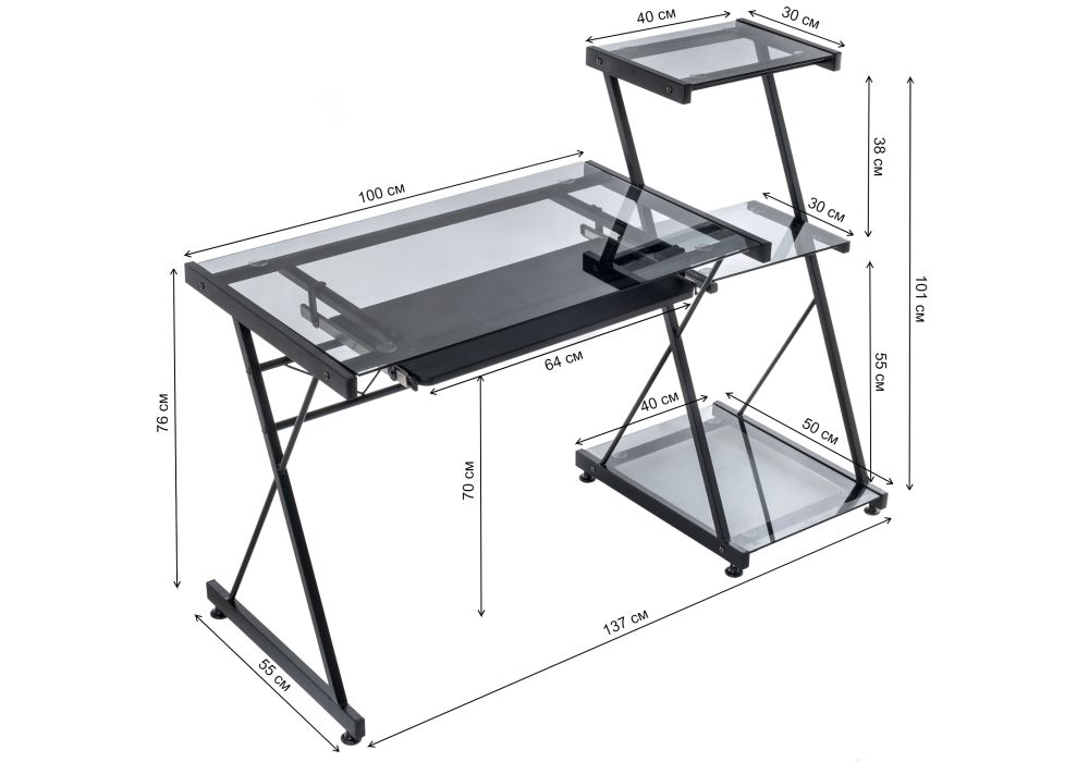 Компьютерный стол Kros 140х55х101