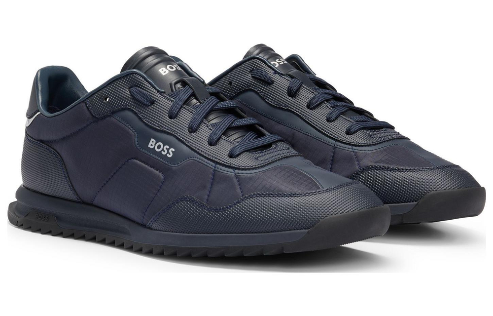 HUGO BOSS lace-up round head fashion low-cut life casual shoes men's blue