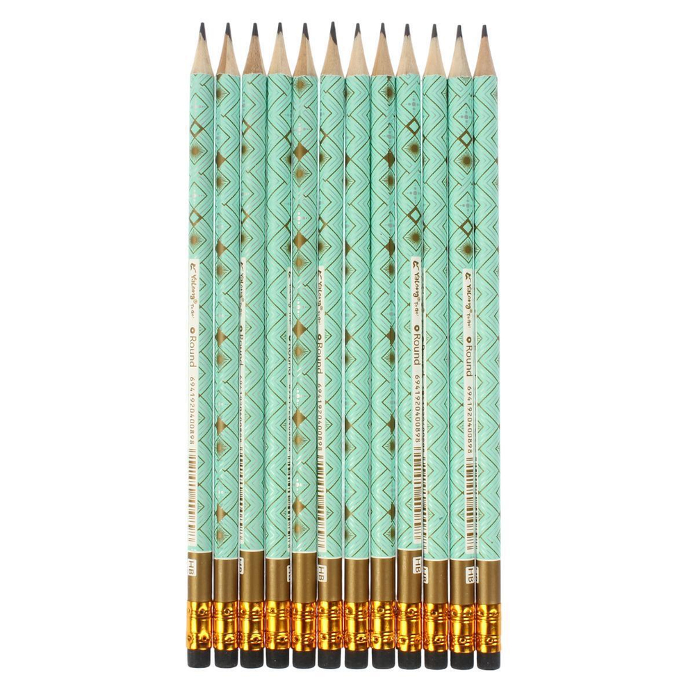 Карандаш ч/г "Mint gold" круглый с ластиком