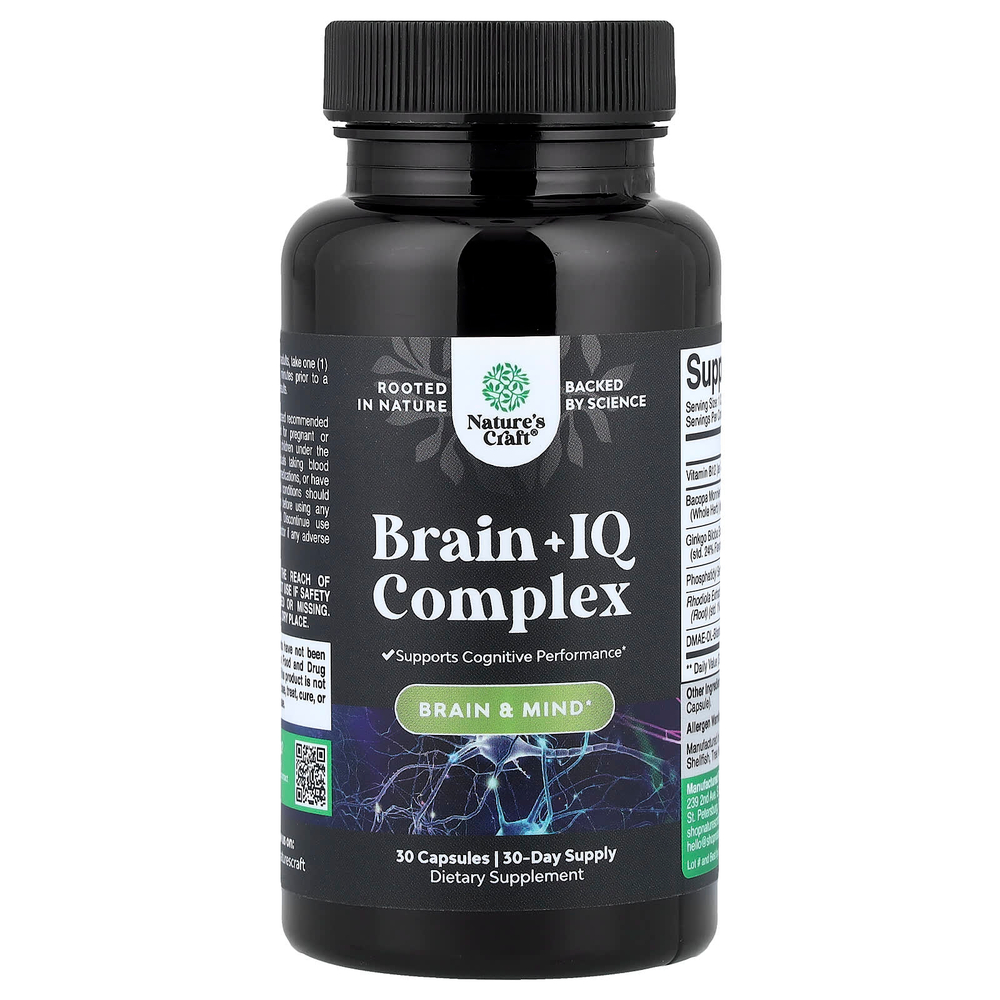 Nature's Craft, Brain + IQ Complex, 30 капсул