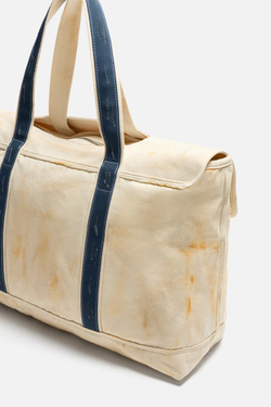 ZARA СУМКА-ШОПЕР ИЗ ТКАНИ, ЭКРЮ