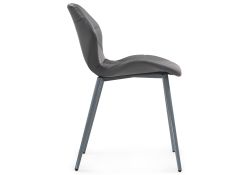 Стул на металлокаркасе Вальд экокожа серый / серый глянец