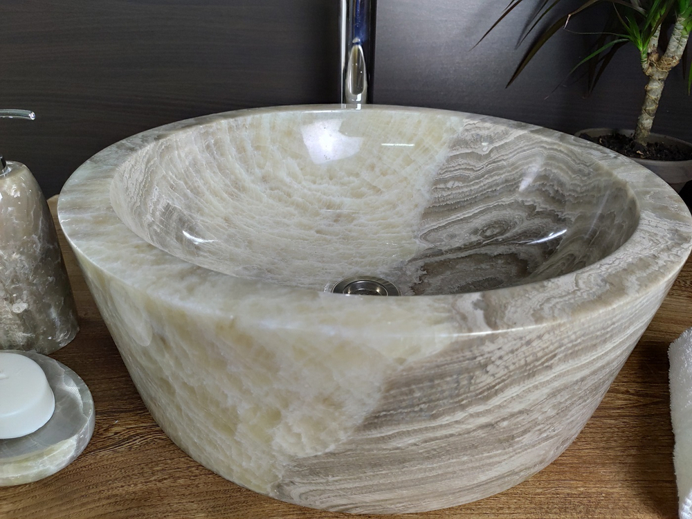 Раковина из оникса Drum Grey Medium DO-60201 45*45*15