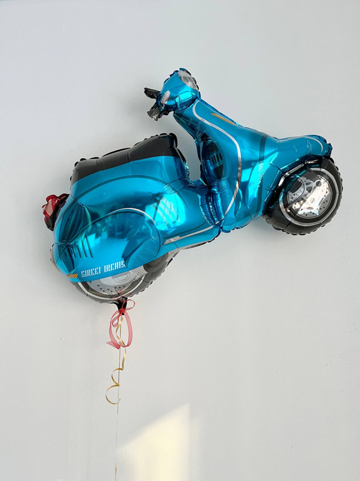 Шар фигура фольга "Скутер голубой" мопед