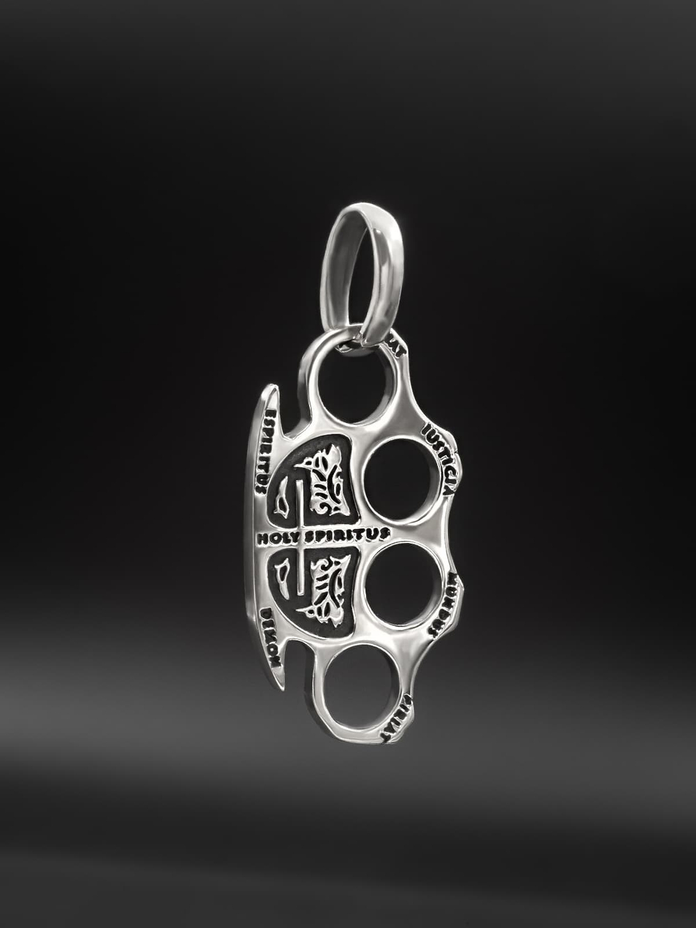 Подвеска кастет мужское украшение серебро 925 пробы