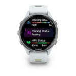 Умные часы Garmin Forerunner 970 с серебристым безелем и желто-белым ремешком