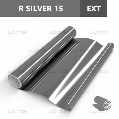 Пленка солнцезащитная зеркальная R SILVER 15 (Exterior) LUXTON, рулон