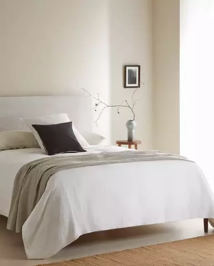 ZARA HOME ПОДОДЕЯЛЬНИК ИЗ СТИРАННОГО ЛЬНА, БЕЛЫЙ