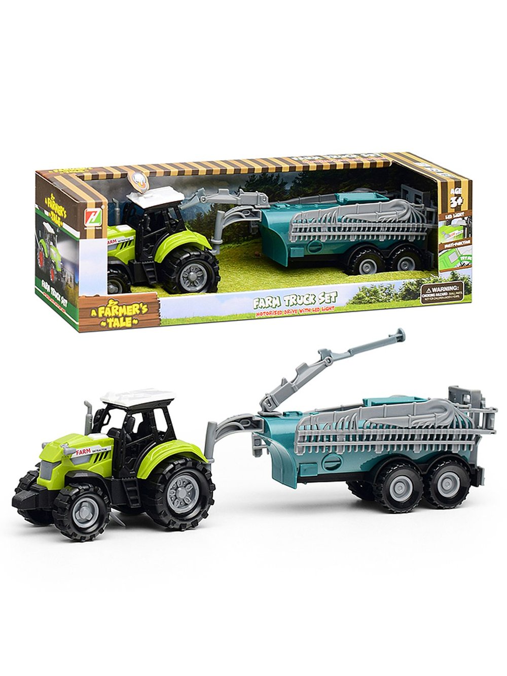 Машинка Трактор с прицепом Фермер со светом и звуком (550-4P)