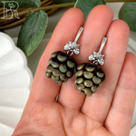 LEFIREL' Серьги серебряные женские "Шишечки" с бусинами из муранского стекла / ювелирные украшения из родированного серебра 925