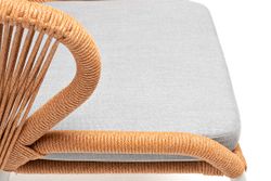 "Милан" стул плетеный из роупа, каркас алюминий светло-серый (RAL7035) шагрень, роуп оранжевый меланж круглый, ткань светло-серая