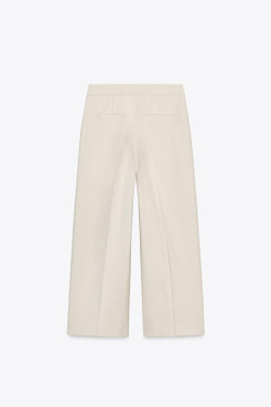 ZARA БРЮКИ-КЮЛОТЫ С ВЫСОКОЙ ПОСАДКОЙ, ПЕСОЧНЫЙ