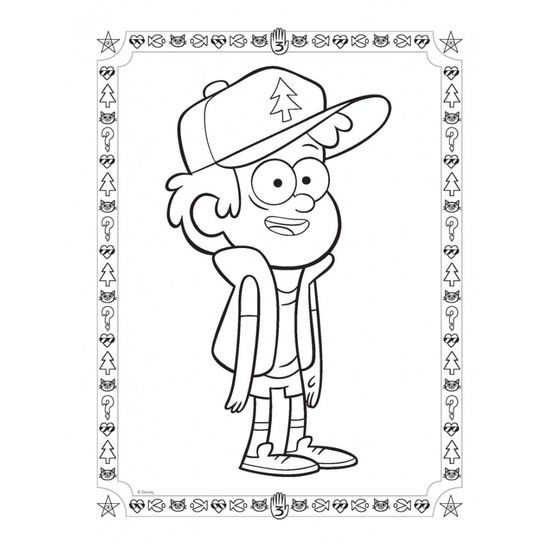 Э.Гравити.Раскраска №5.Мэйбл с кошкой