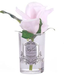 Ароматизированная розовая роза в прозрачной вазе, Cote Noire