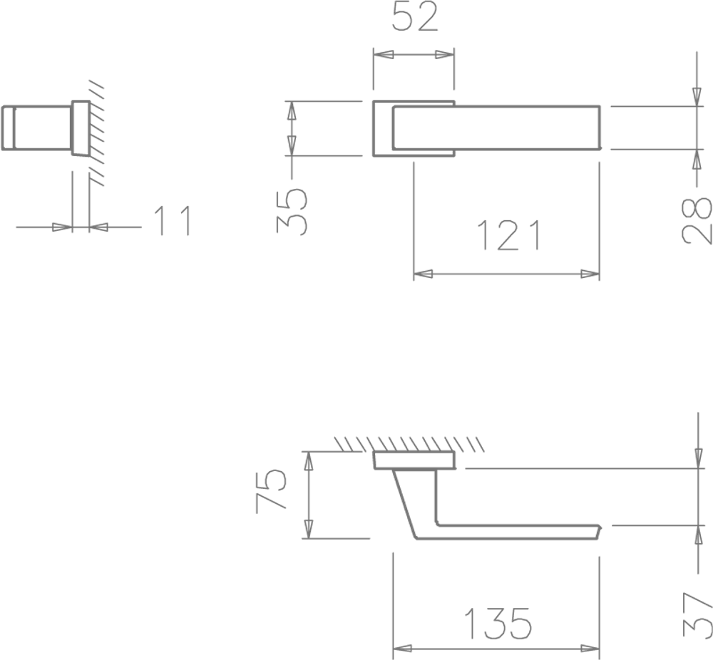 Ручки дверные 3033 RE Tupai
