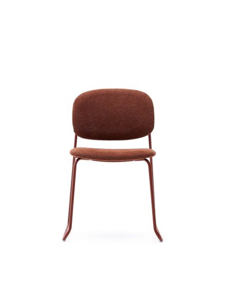 Стул Meli из терракотовой шенилли с терракотовыми металлическими ножками Испания la Forma