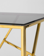 Журнальный столик 55*55 АРТ ДЕКО золото стекло smoke