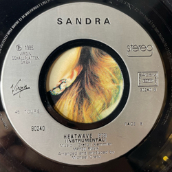 Винтажная виниловая пластинка 7 дюймов (маленькая пластинка) Sandra In The Heat Of The Night (Франция 1985)