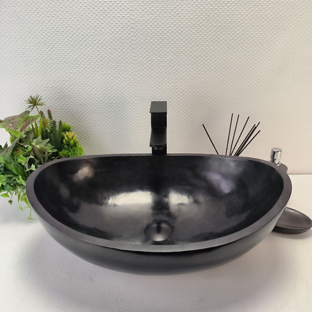 Раковина из камня Андезит Oval Black OA-62835 (55*38*19) 104