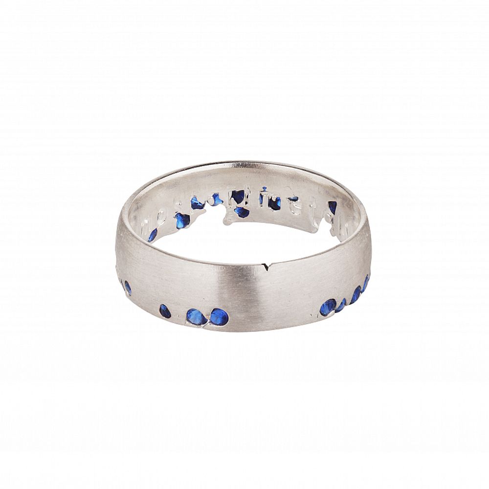 Кольцо Венец лесного короля, синие вплавленные