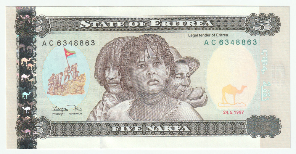 Eritrea, 5 Nakfa, 1997, UNC
