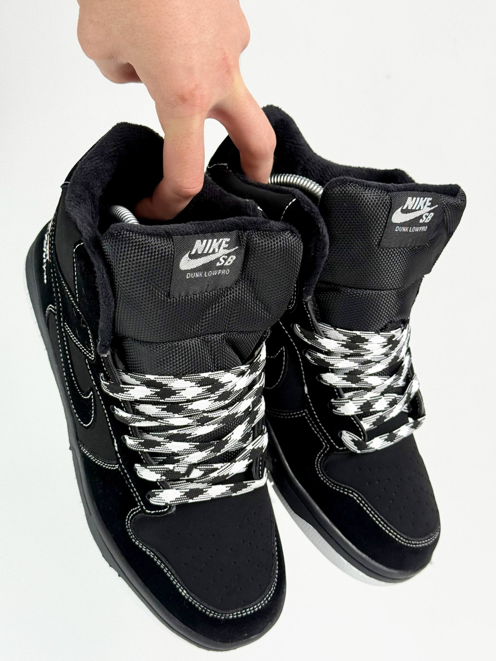 Кроссовки Nike с мехом #B91 (черн.)