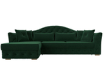 Диван угловой Артис левый угол, Зеленый, Велюр, 121584L