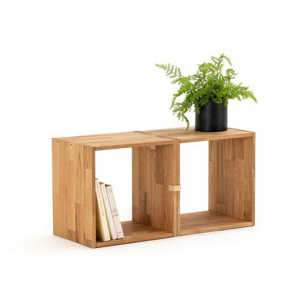 Полка настенная,70х28х35, Эдгар, полка настольная и напольная, для ванной и спальни, стеллаж модульный, натуральный дуб, La Redoute