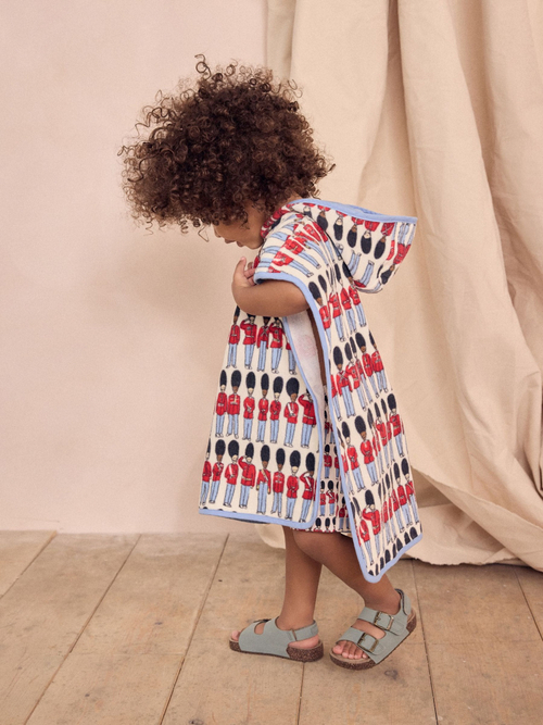 Пончо махровое пляжное для мальчика Next AG2-969, Голубой, Красный