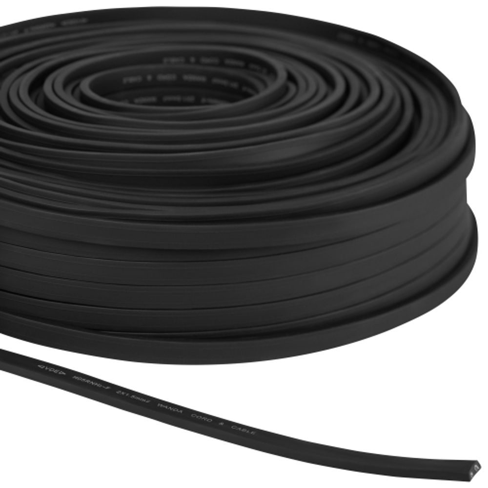 ERABL-K100 ЭРА Кабель Белт-лайт, IP65, 2 жил., 2х1,5мм2, каучук, медь, бухта 100 м, черный, 220В | Профессиональное праздничное и новогоднее освещение