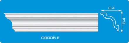 Потолочный плинтус экструзионный 2м, 64x64