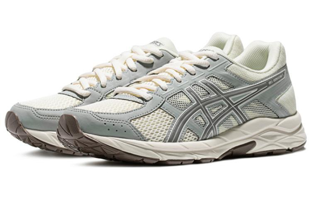 Asics Gel-Contend 4 comfortable all-match fabric synthetic leather shock absorption non-slip wear-resistant low-top training running shoes women's beige gray