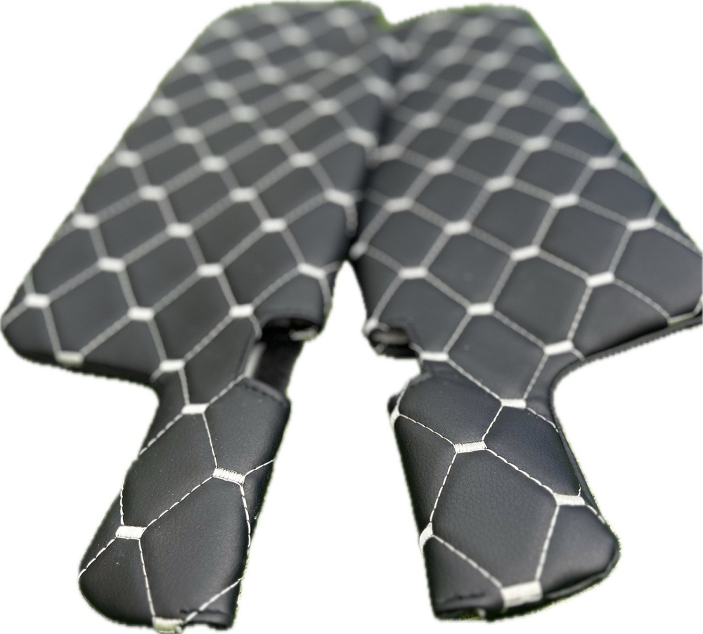 Чехлы на козырьки ВАЗ 2108, 2109, 21099, 2113, 2114, 2115 (белая нить Рубин)