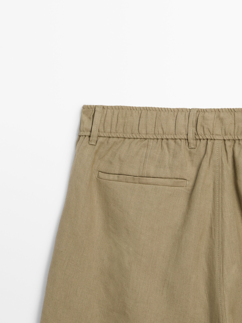 Massimo Dutti 100% льняные шорты-бермуды, коричневый