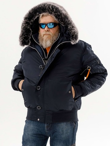 Куртка бомбер зимний Apolloget N-2B Gimalai (blue/orange - т.синий/оранж)